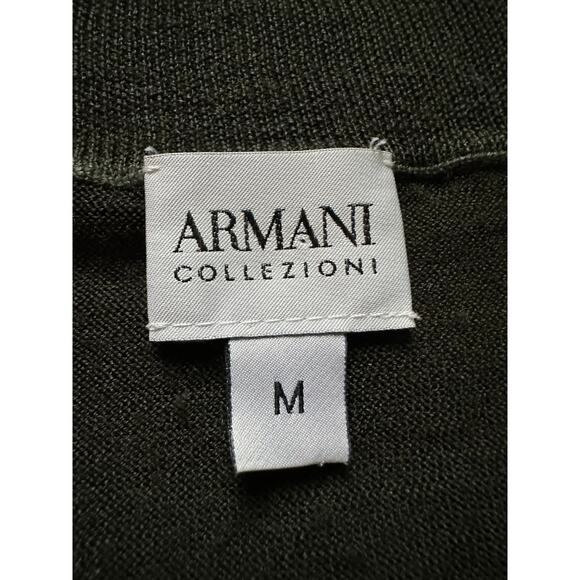 Armani Collezioni Sweater Mens Small S dark green Pullover Knit Lightweight wool - Picture 5 of 16
